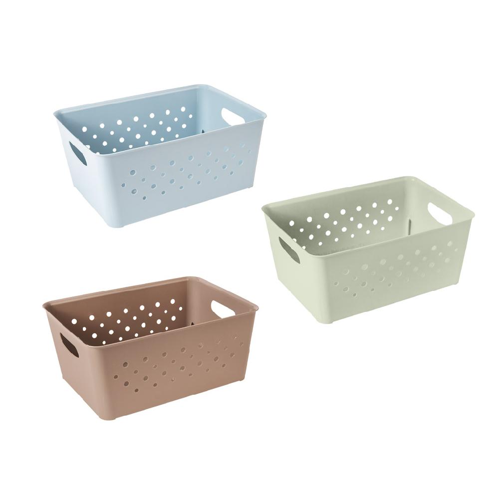 Great plastic Cesto Rectangular Circulos Color 10L