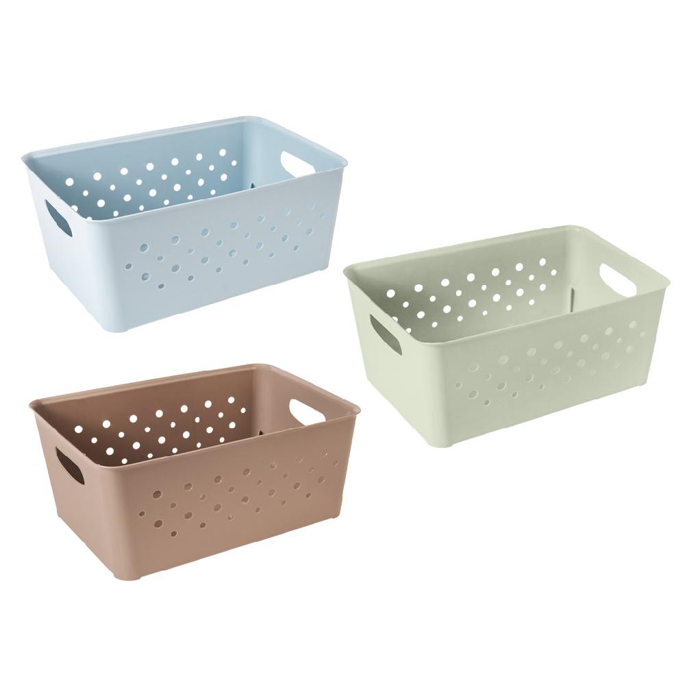 Great plastic Cesto Rectangular Circulos Color 14L