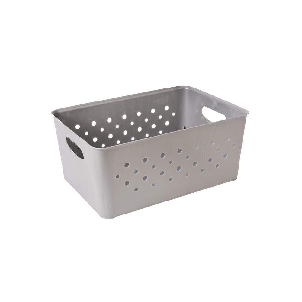 Great plastic Cesto Rectangular Circulos Gris 5.2L