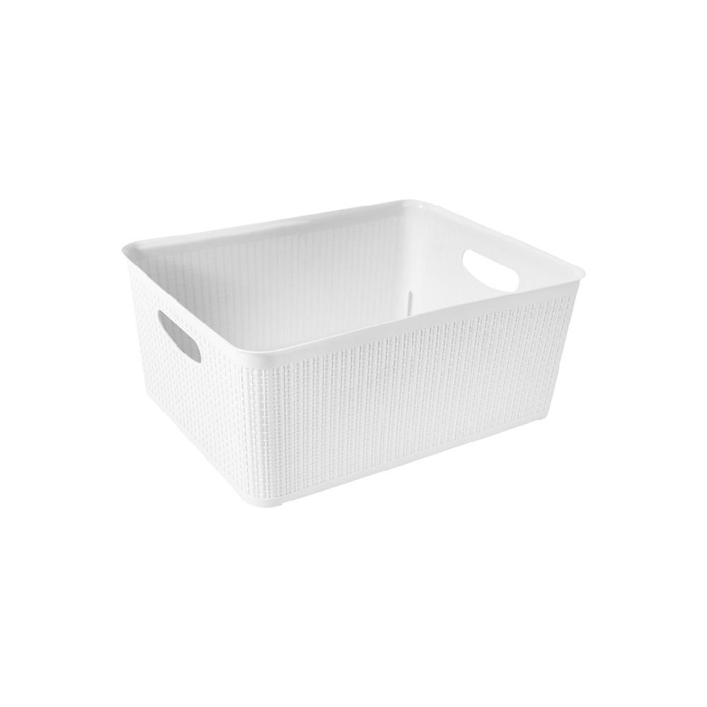 Great plastic Cesto Rectangular Mimbre Blanco 10L