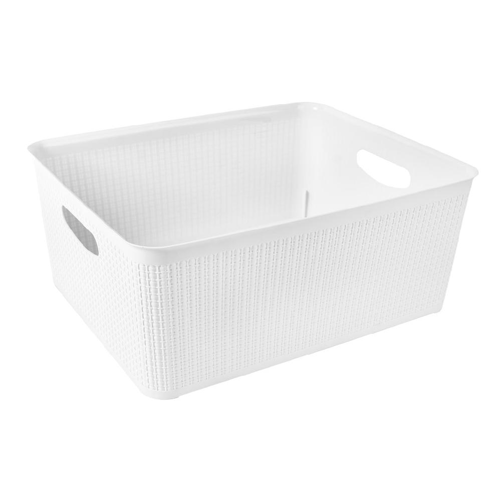 Great plastic Cesto Rectangular Mimbre Blanco 14L