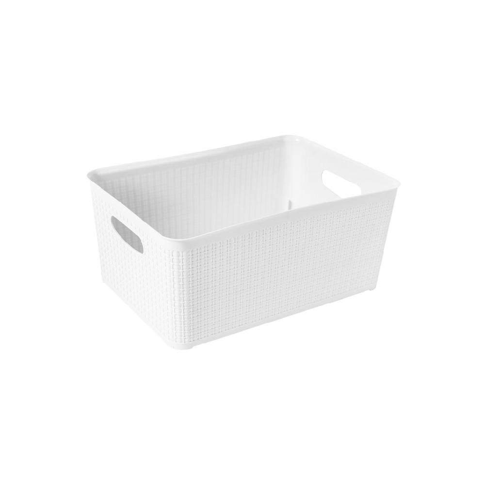 Great plastic Cesto Rectangular Mimbre Blanco 5.2L