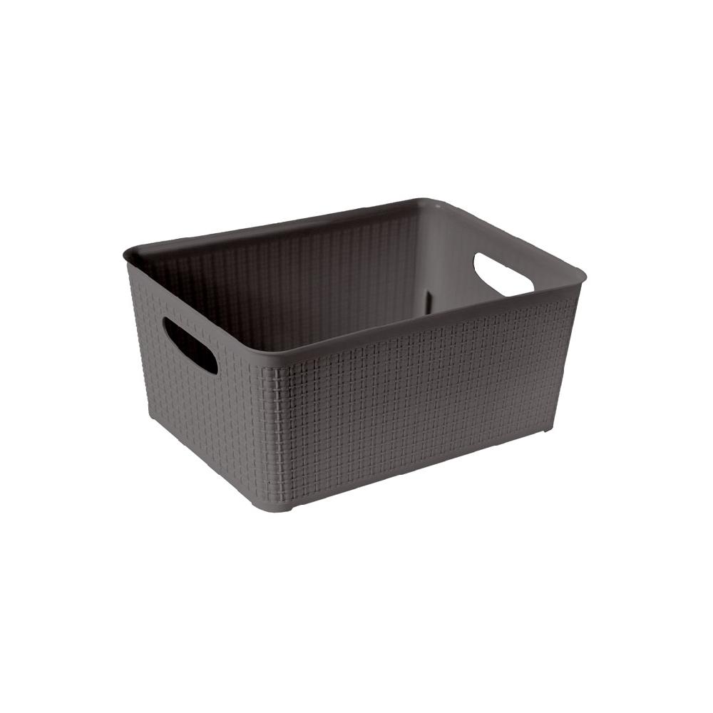 Great plastic Cesto Rectangular Mimbre Grafito 10L