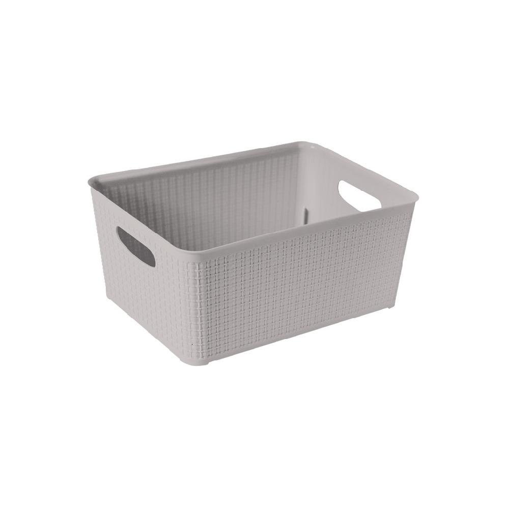 Great plastic Cesto Rectangular Mimbre Gris 10L