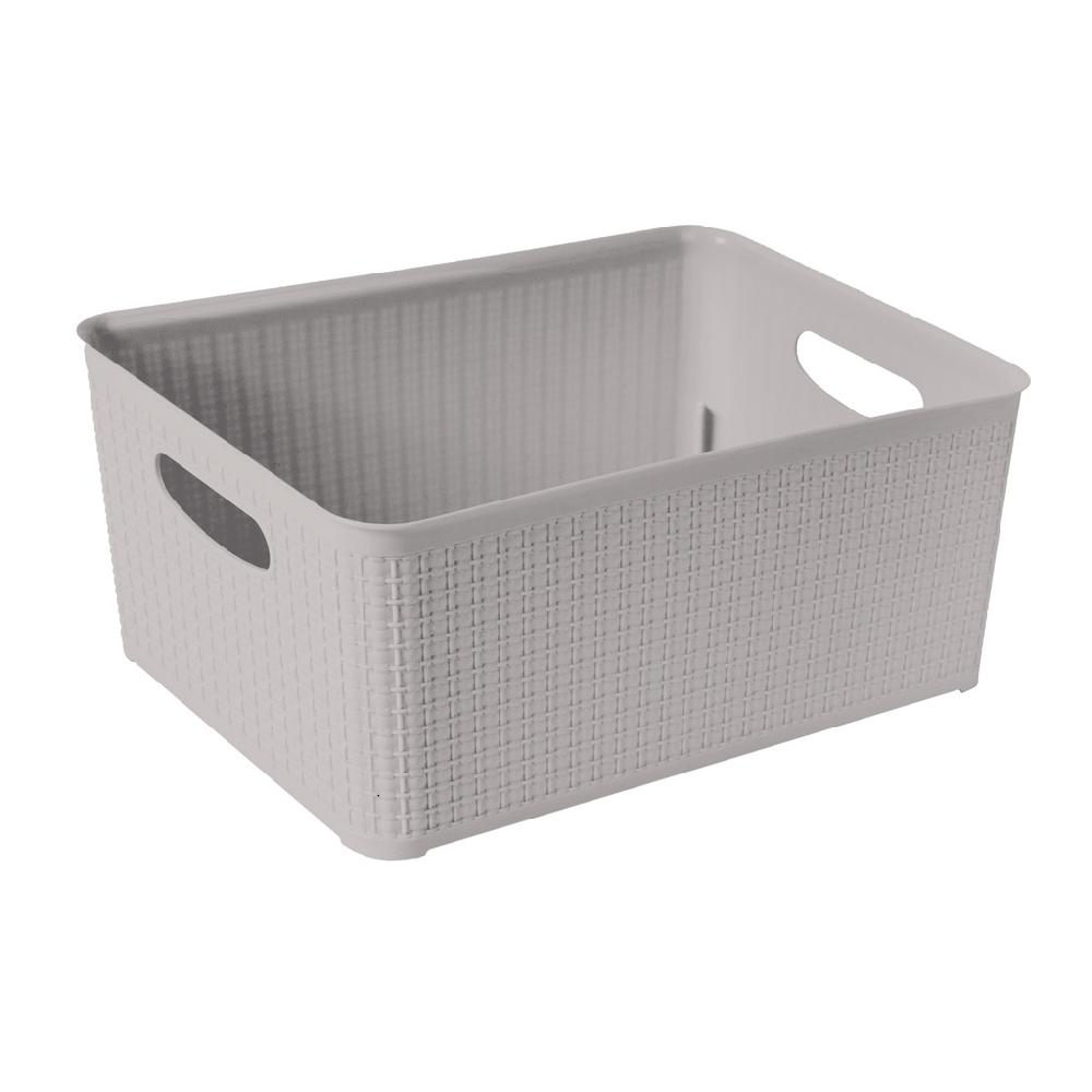 Great plastic Cesto Rectangular Mimbre Gris 14L