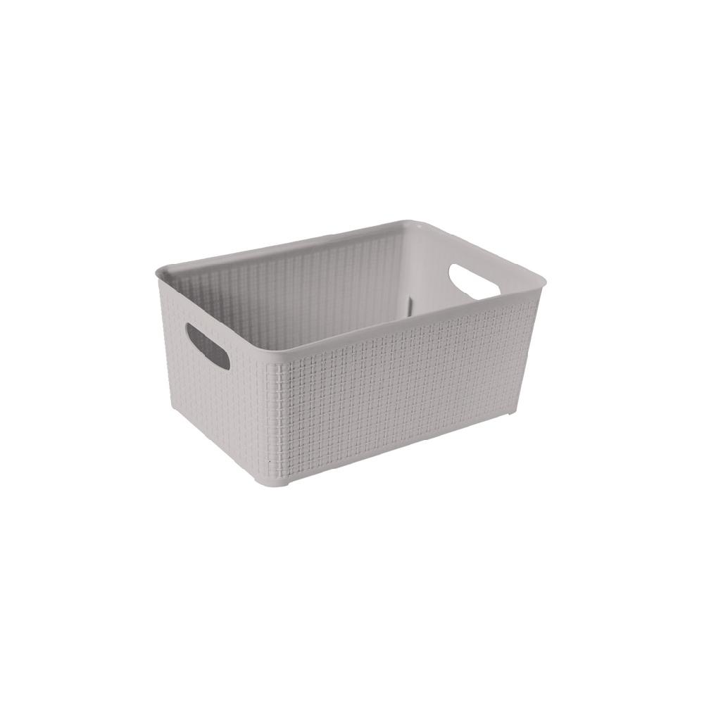 Great plastic Cesto Rectangular Mimbre Gris 3.3L