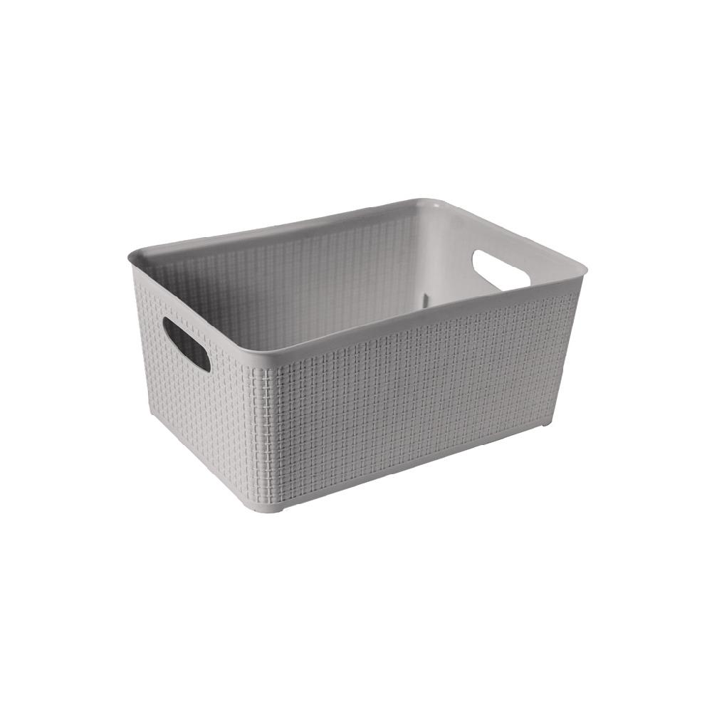 Great plastic Cesto Rectangular Mimbre Gris 5.2L