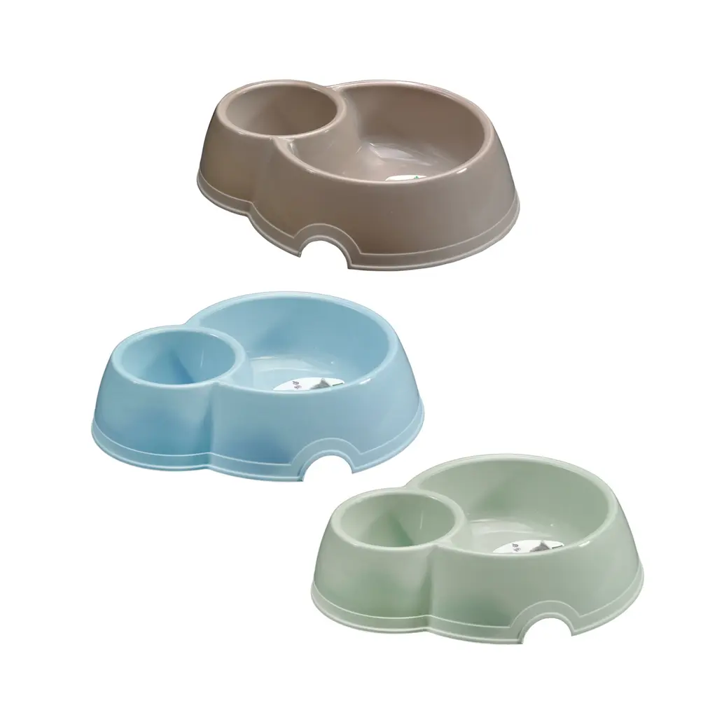 Great plastic Comedero Mascotas Redondo 2 Senos