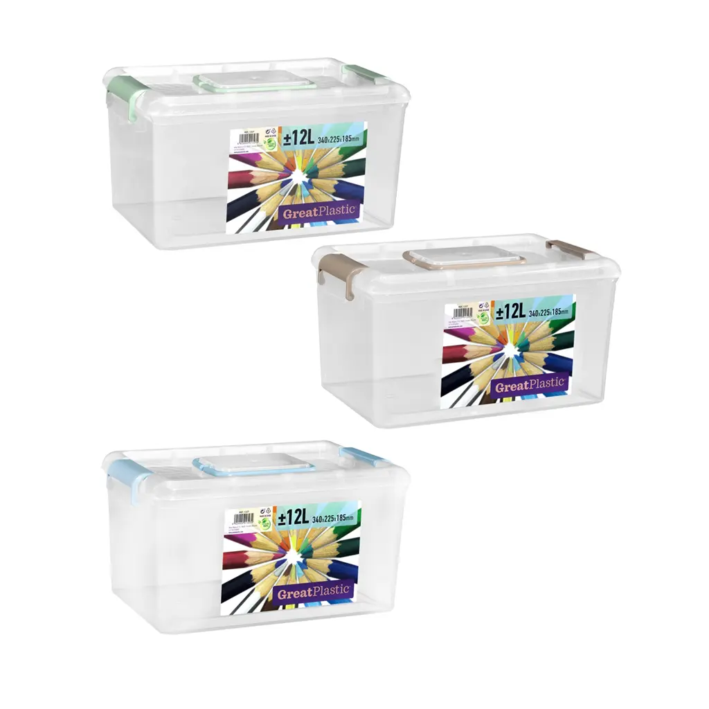 Great plastic Contenedor Caesar Natural 12L