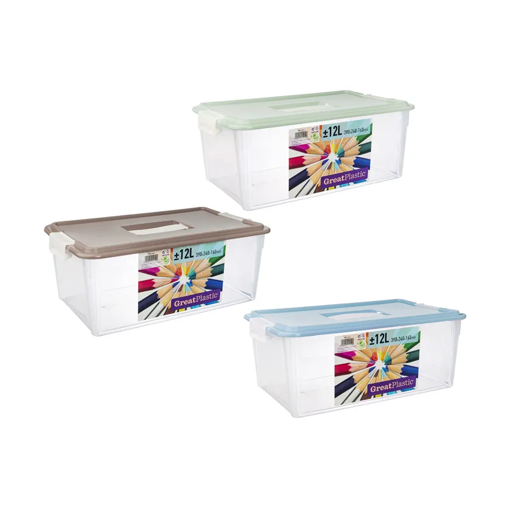 Great plastic Contenedor con Asa Color 12L