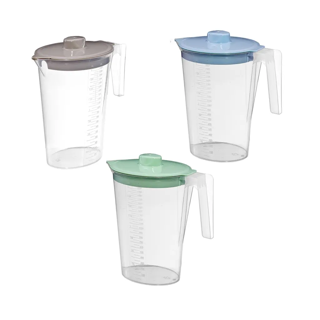 Great plastic Jarra Graduada Ovalada con Tapa 2L