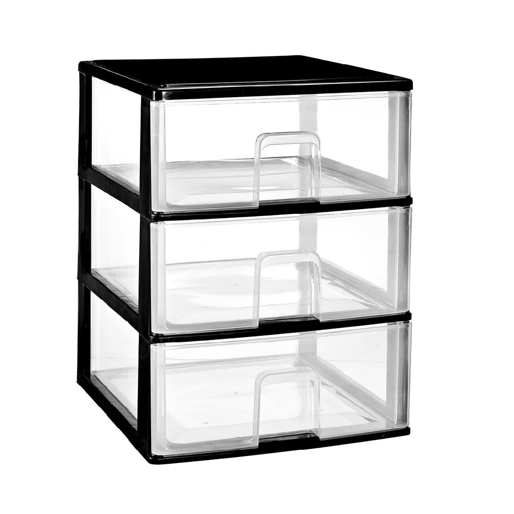 Great plastic L/3 Cajones Apilables Negro (Mod. 3)