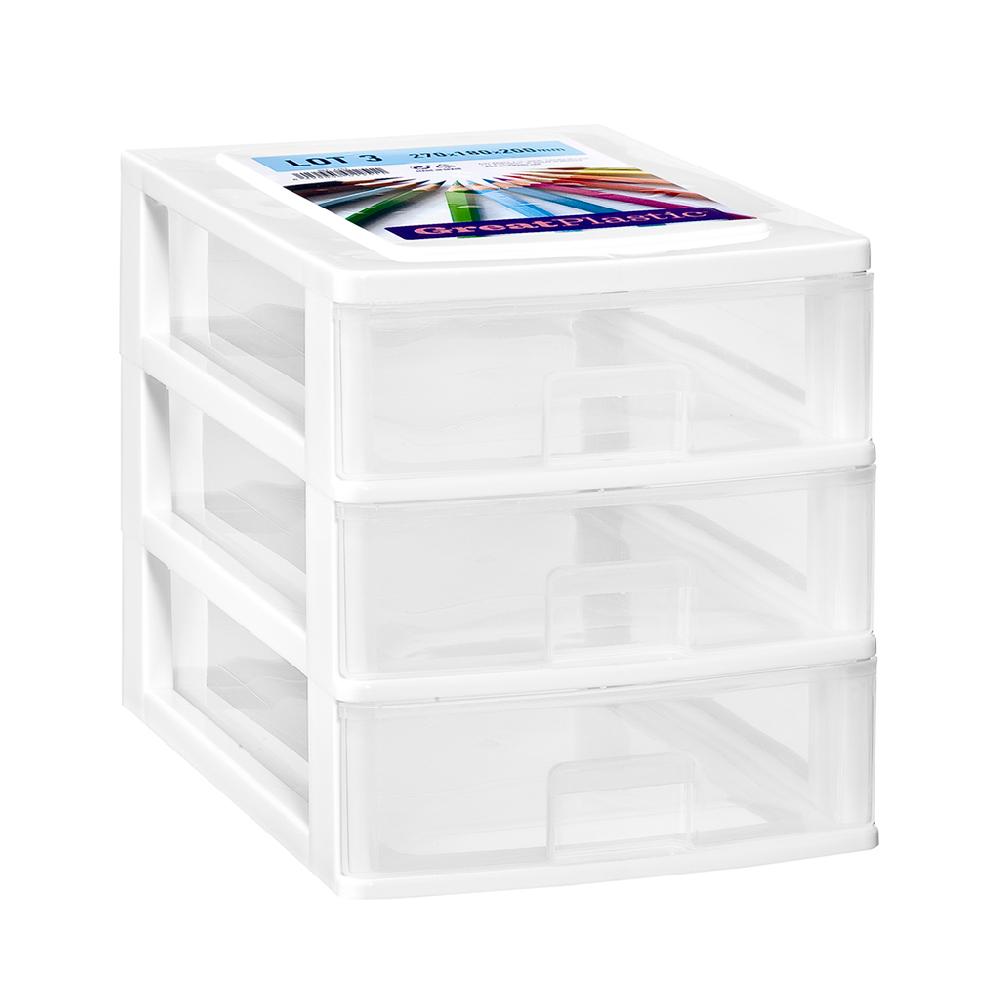 Great plastic L/3 Cajones Pequeños Blanco
