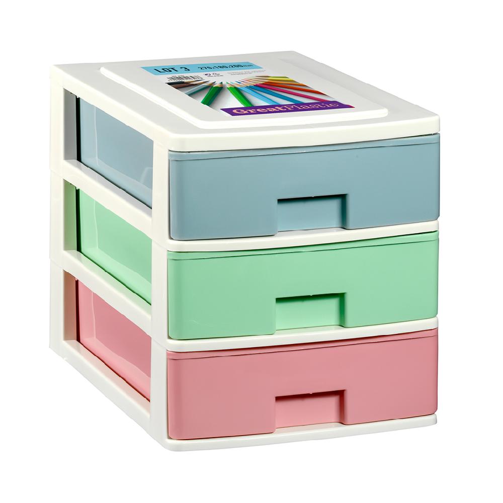 Great plastic L/3 Cajones Pequeños Multicolor
