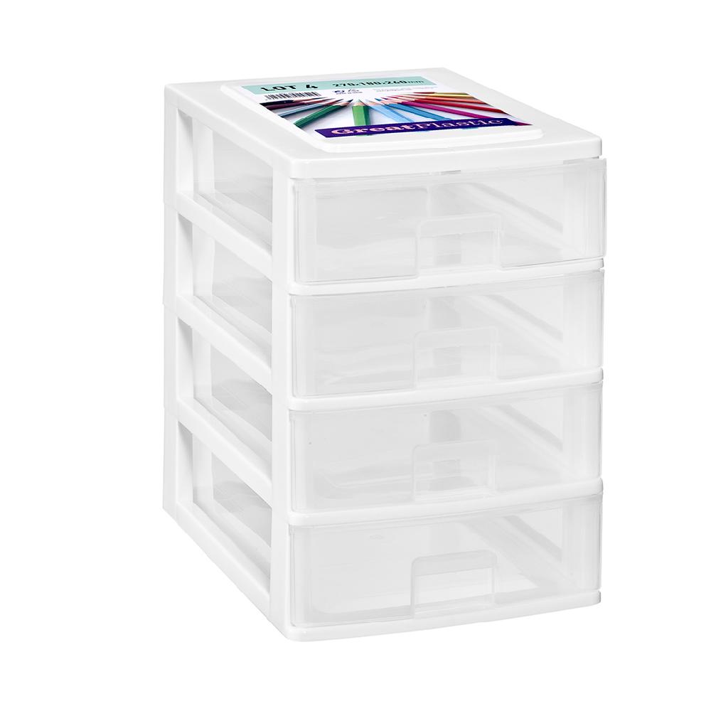 Great plastic L/4 Cajones Pequeños Blanco