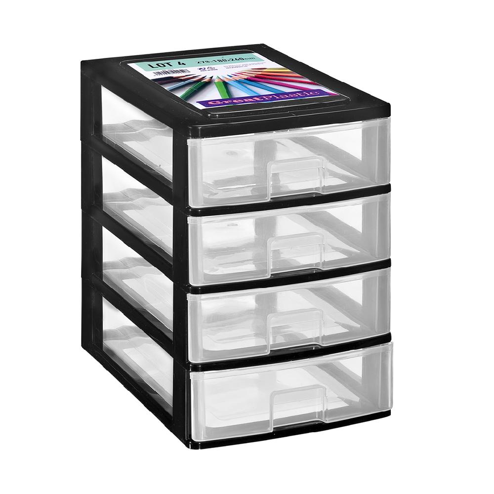 Great plastic L/4 Cajones Pequeños Negro