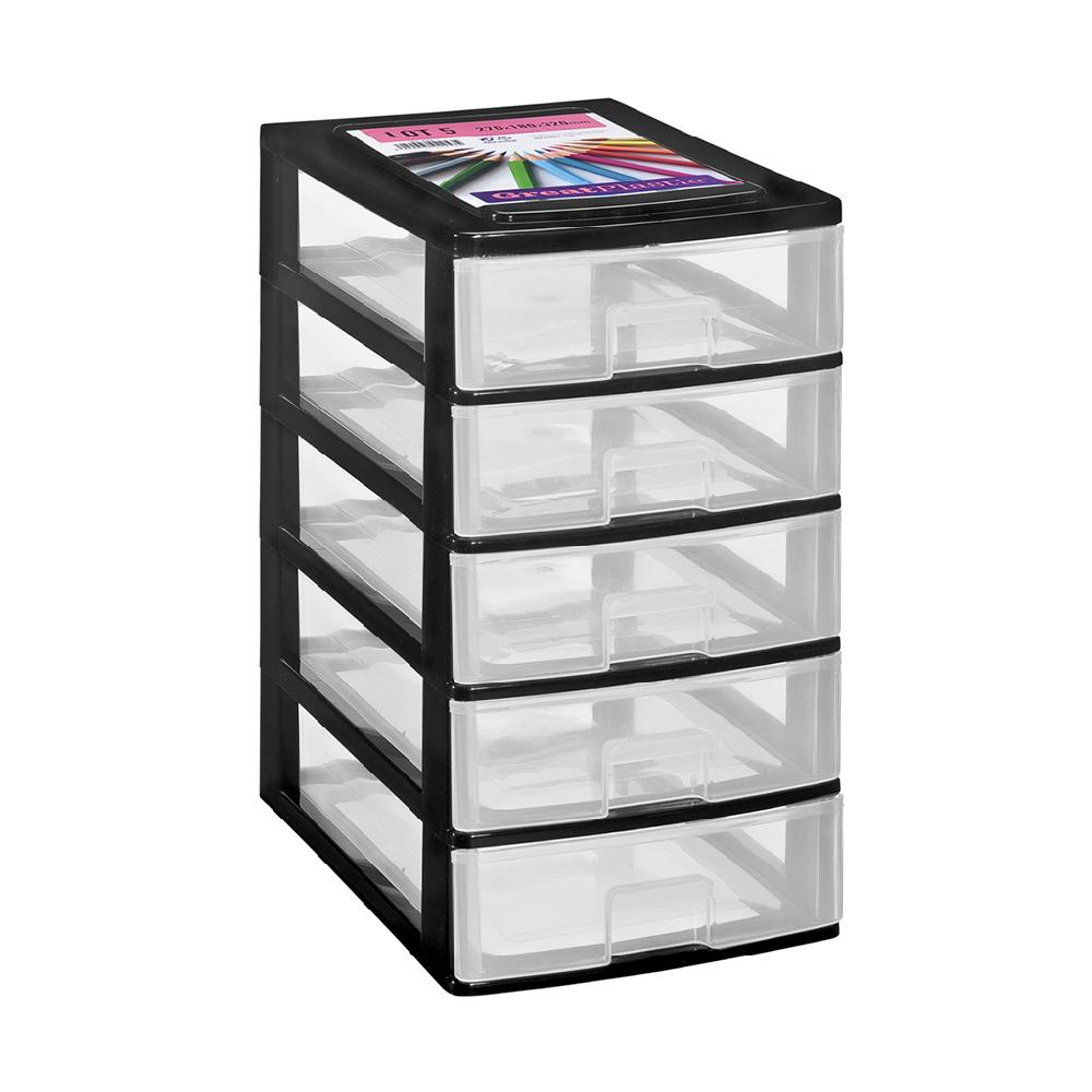 Great plastic L/5 Cajones Pequeños Negro