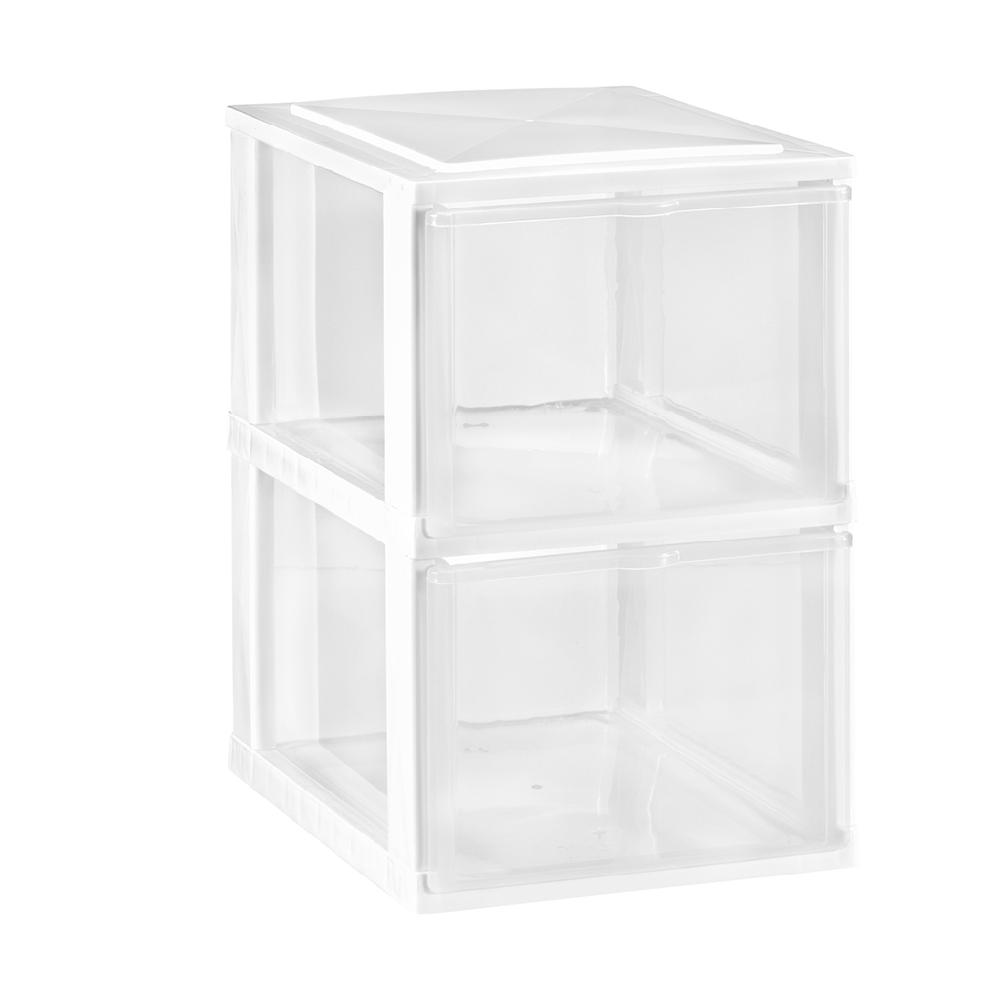 Great plastic Modular 2 Cajones Medianos Blanco