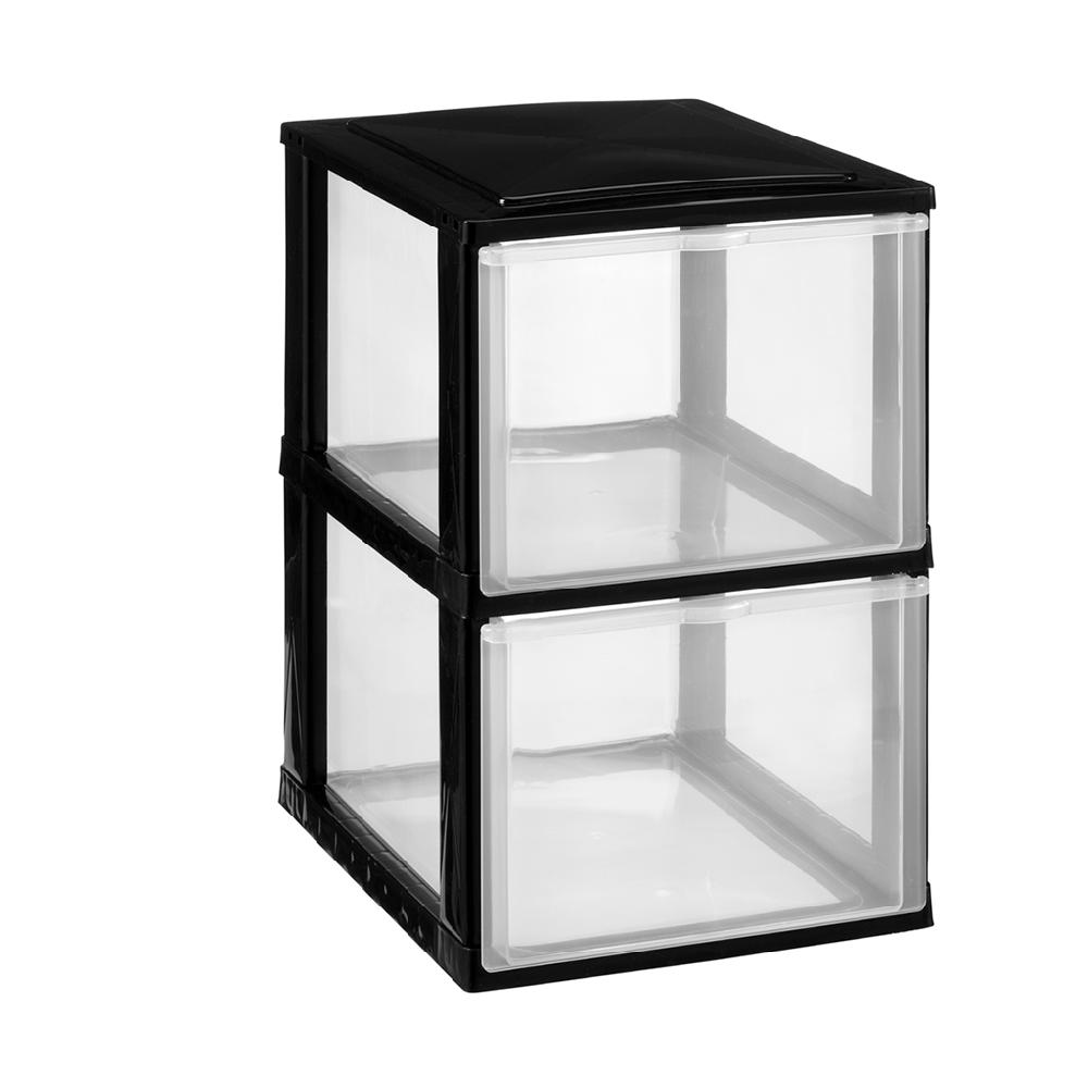 Great plastic Modular 2 Cajones Medianos Negro