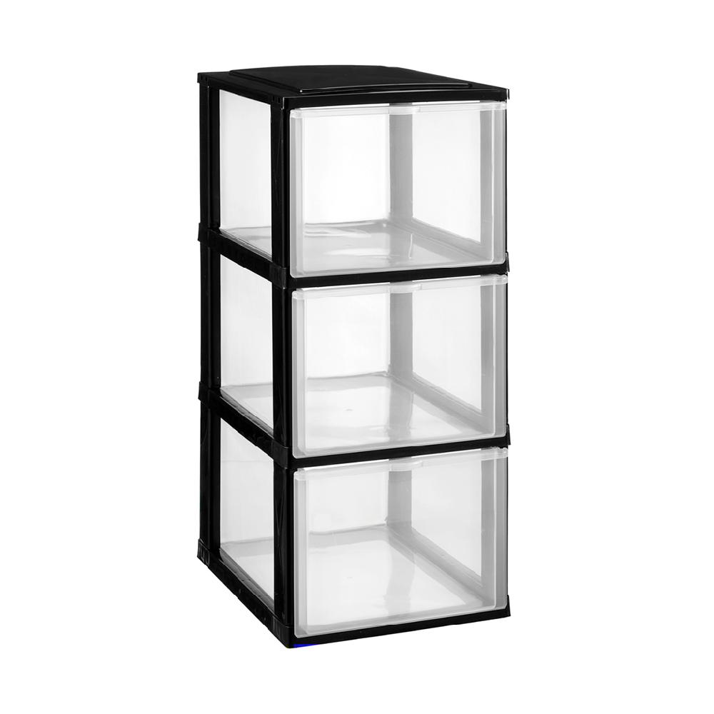 Great plastic Modular 3 Cajones Medianos Negro