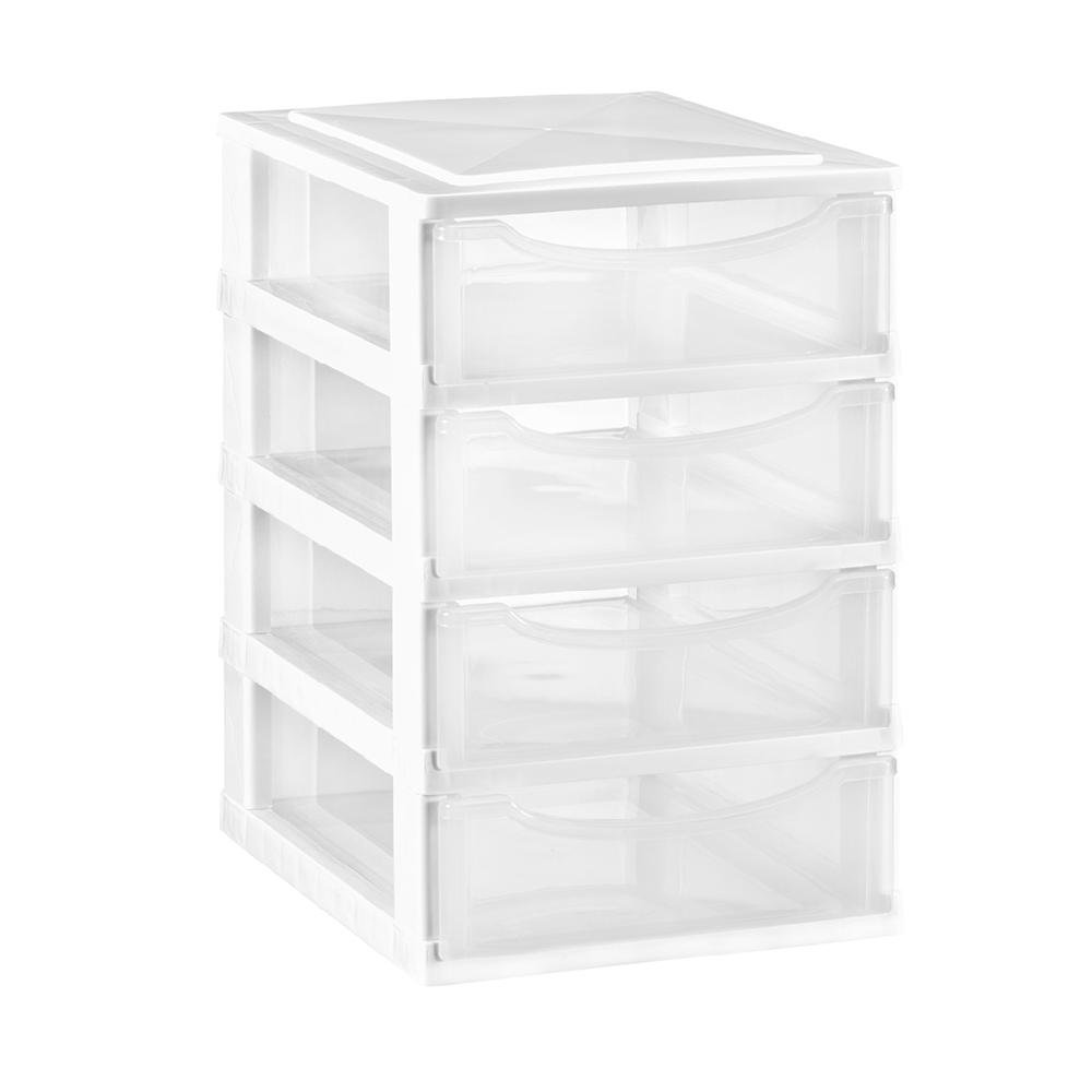 Great plastic Modular 4 Cajones Pequeños Blanco
