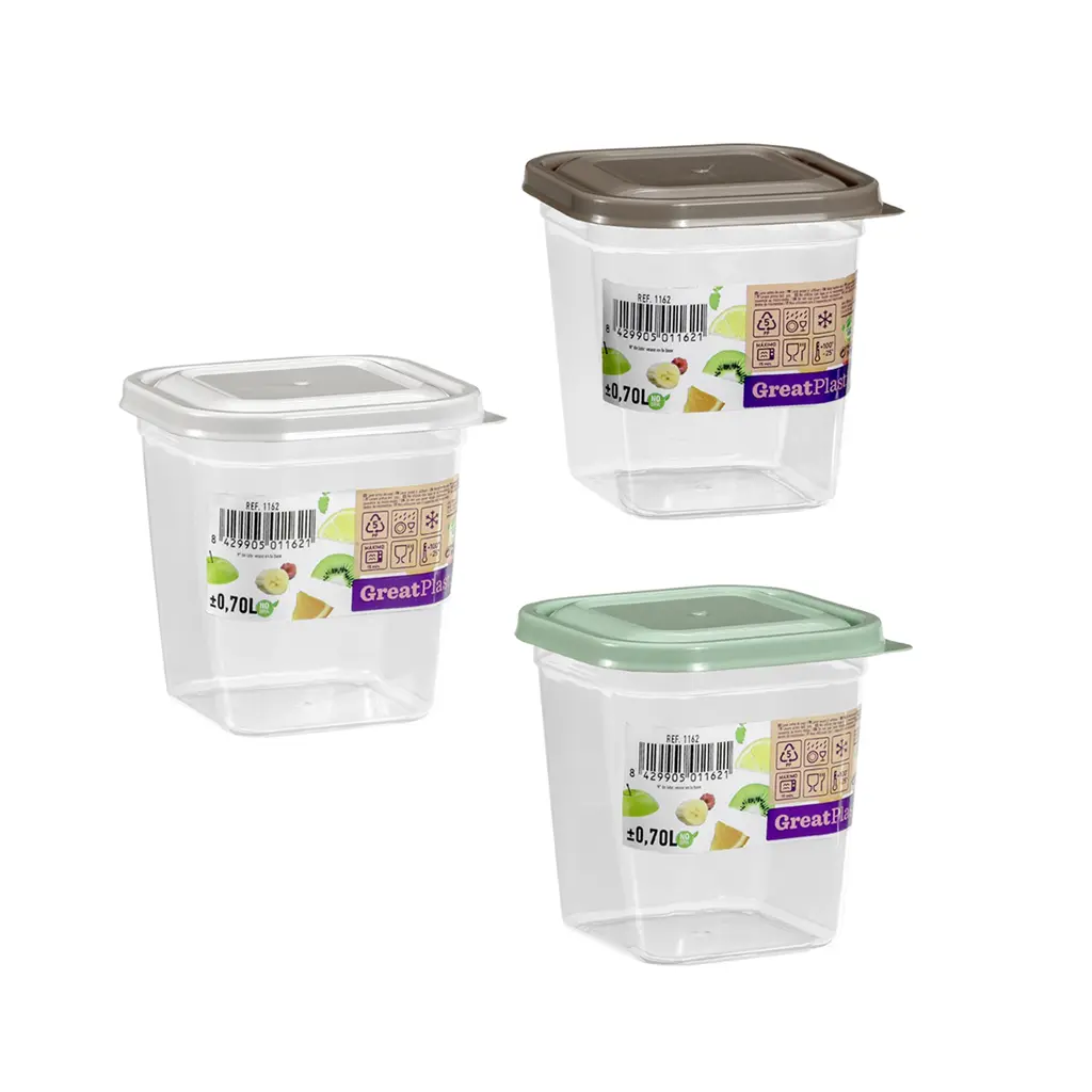 Great plastic Táper Cuadrado Aral Micro 0.7L