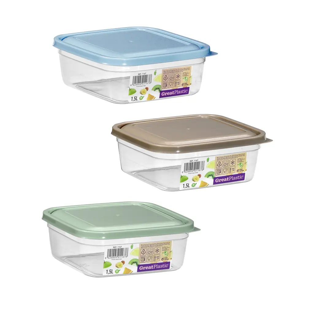 Great plastic Táper Cuadrado Aral Micro 1.5L