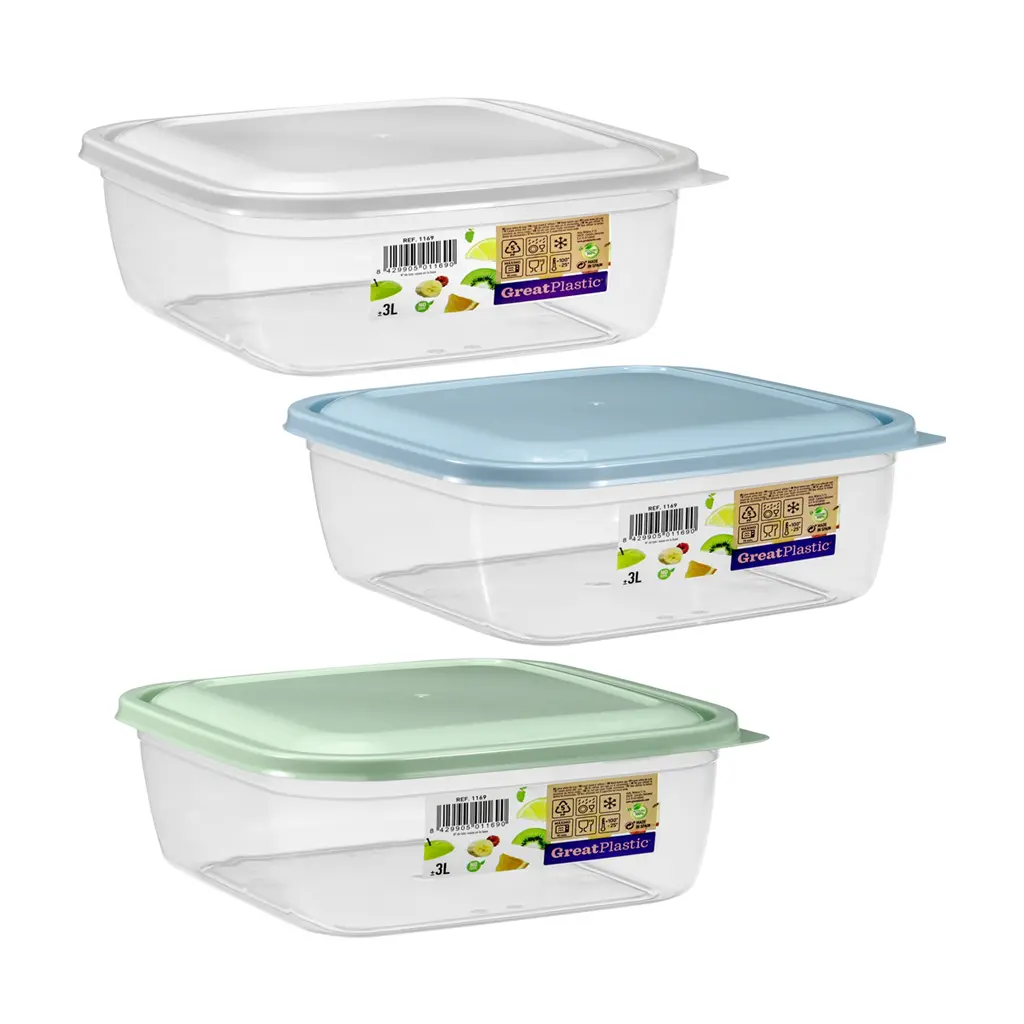 Great plastic Táper Cuadrado Aral Micro 3L
