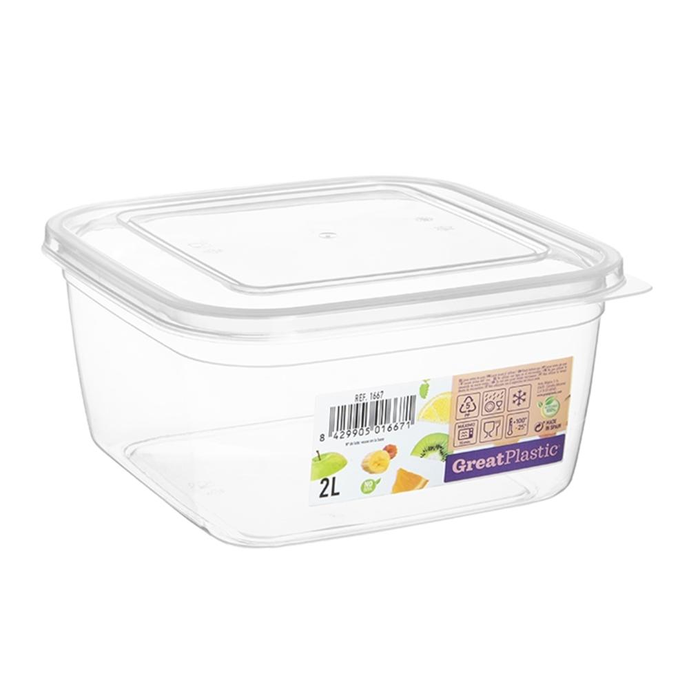 Great plastic Táper Cuadrado Aral Micro Natural 2L