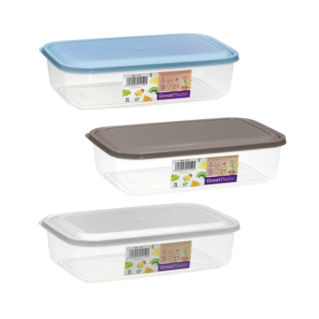 Great plastic Táper Rectangular Aral Micro 2L