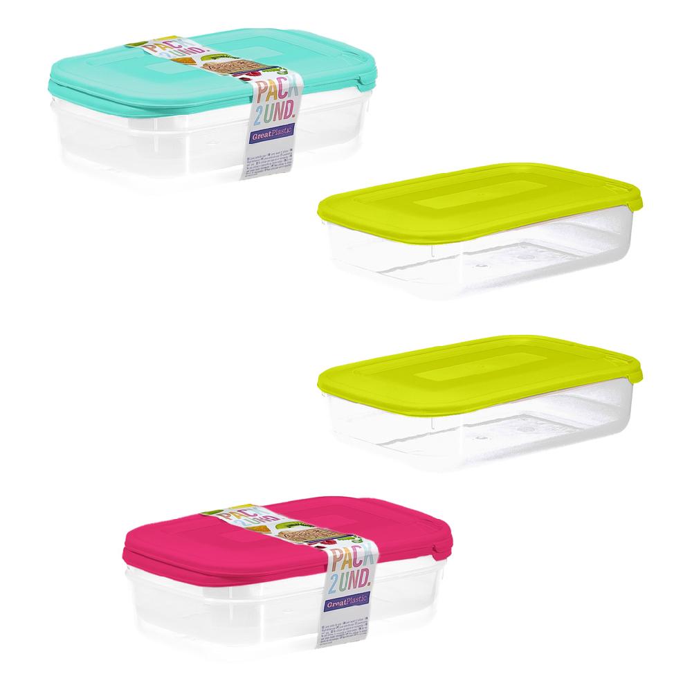 Great plastic L/2 Tapers Rectangular Danubio Micro Color 0.85L