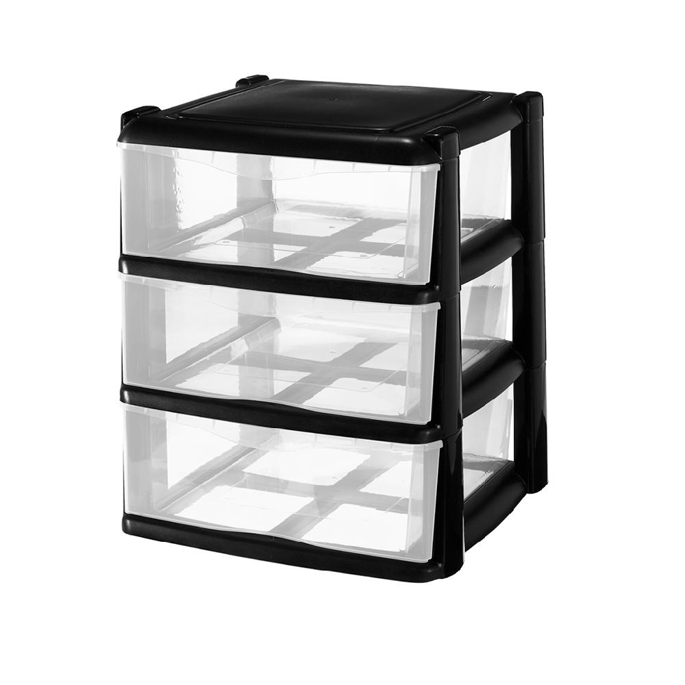 Great plastic L/3 Cajones Apilables Nova Negro (Mod. 3)