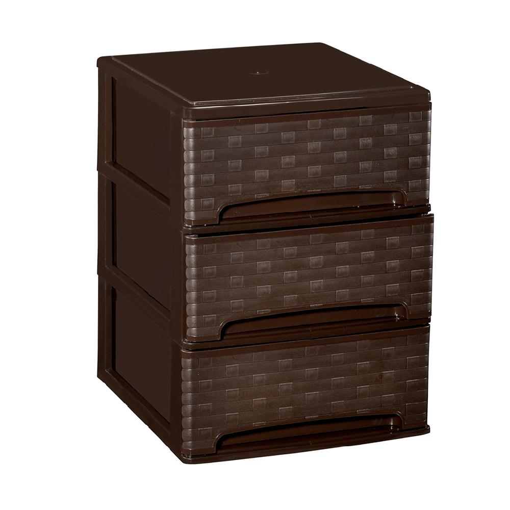 Great plastic L/3 Cajones Apilables Wengué Dec. Bambú