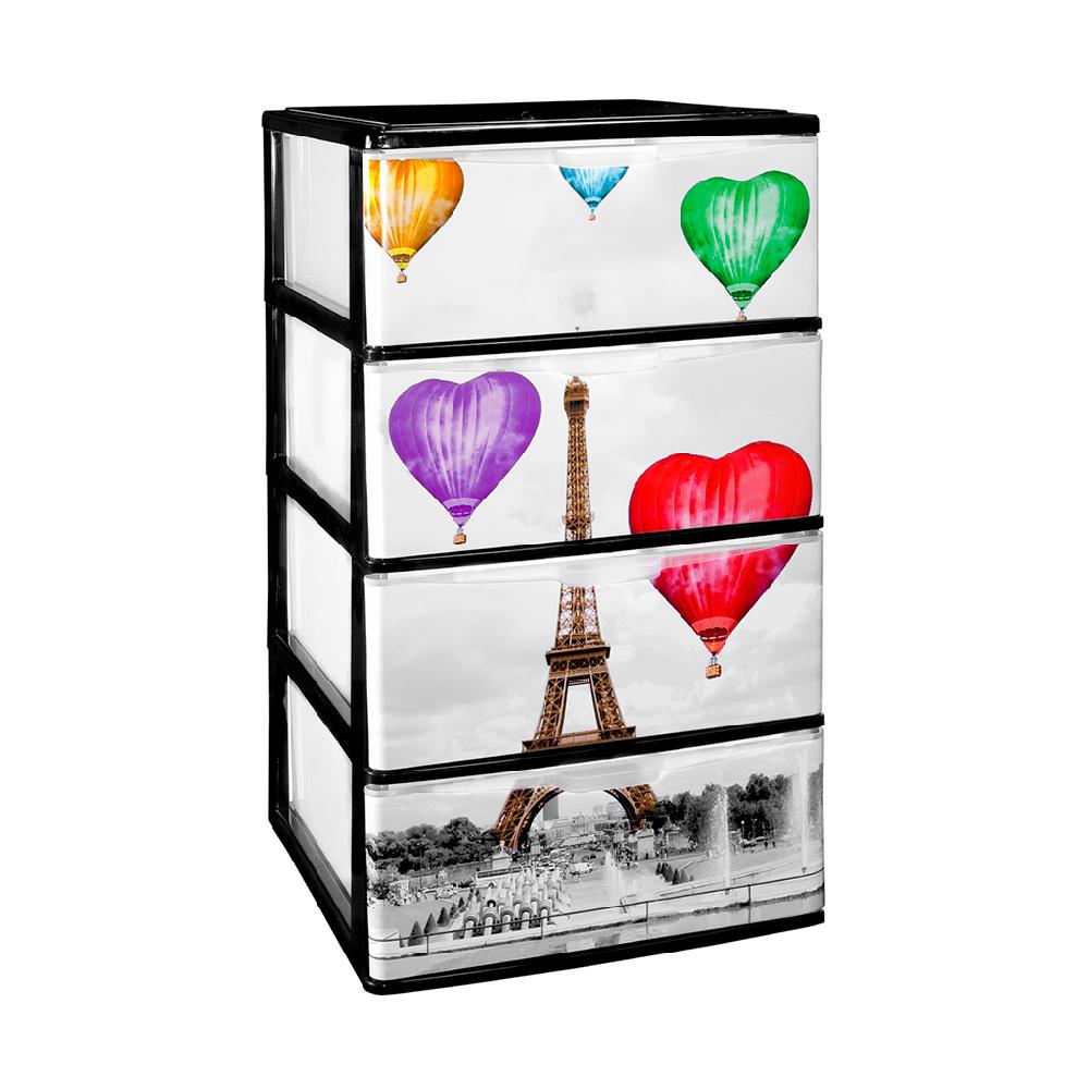 Great plastic L/4 Cajones Apilables Negro Iris IML Paris