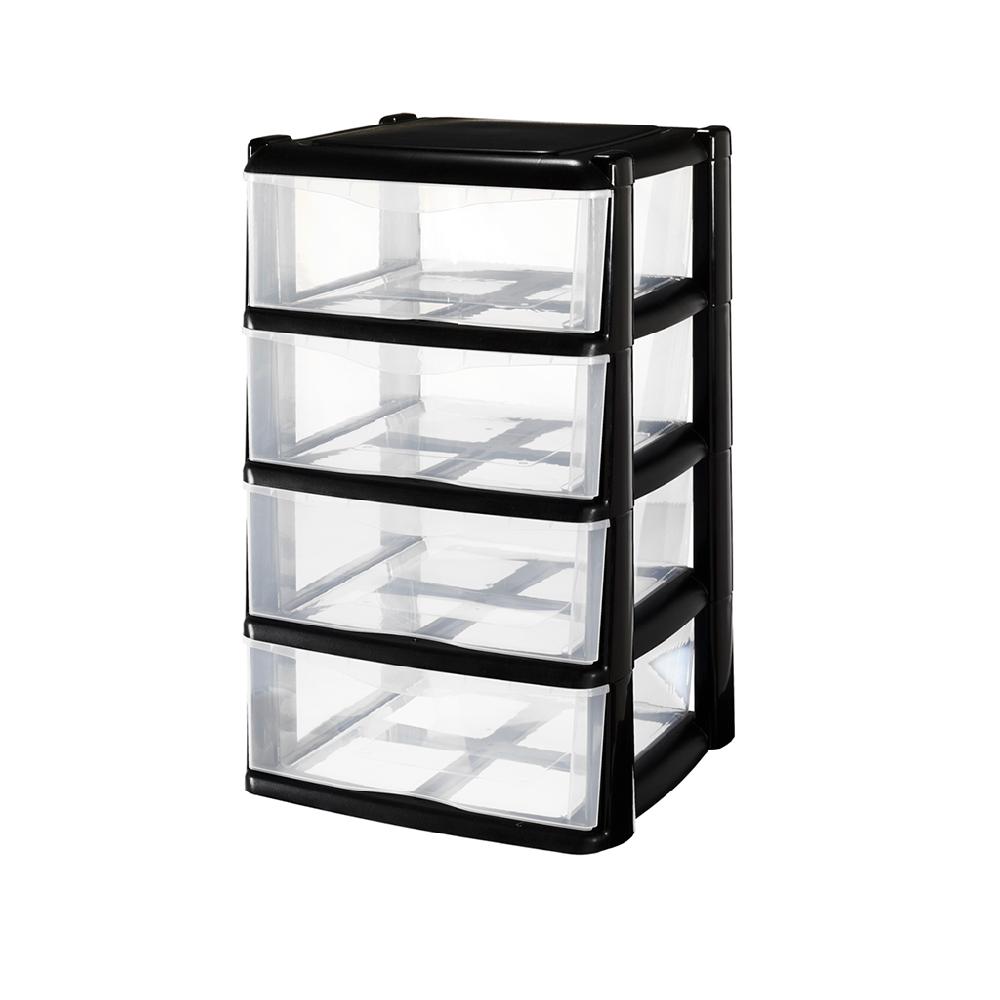 Great plastic L/4 Cajones Apilables Nova Negro (Mod. 4)