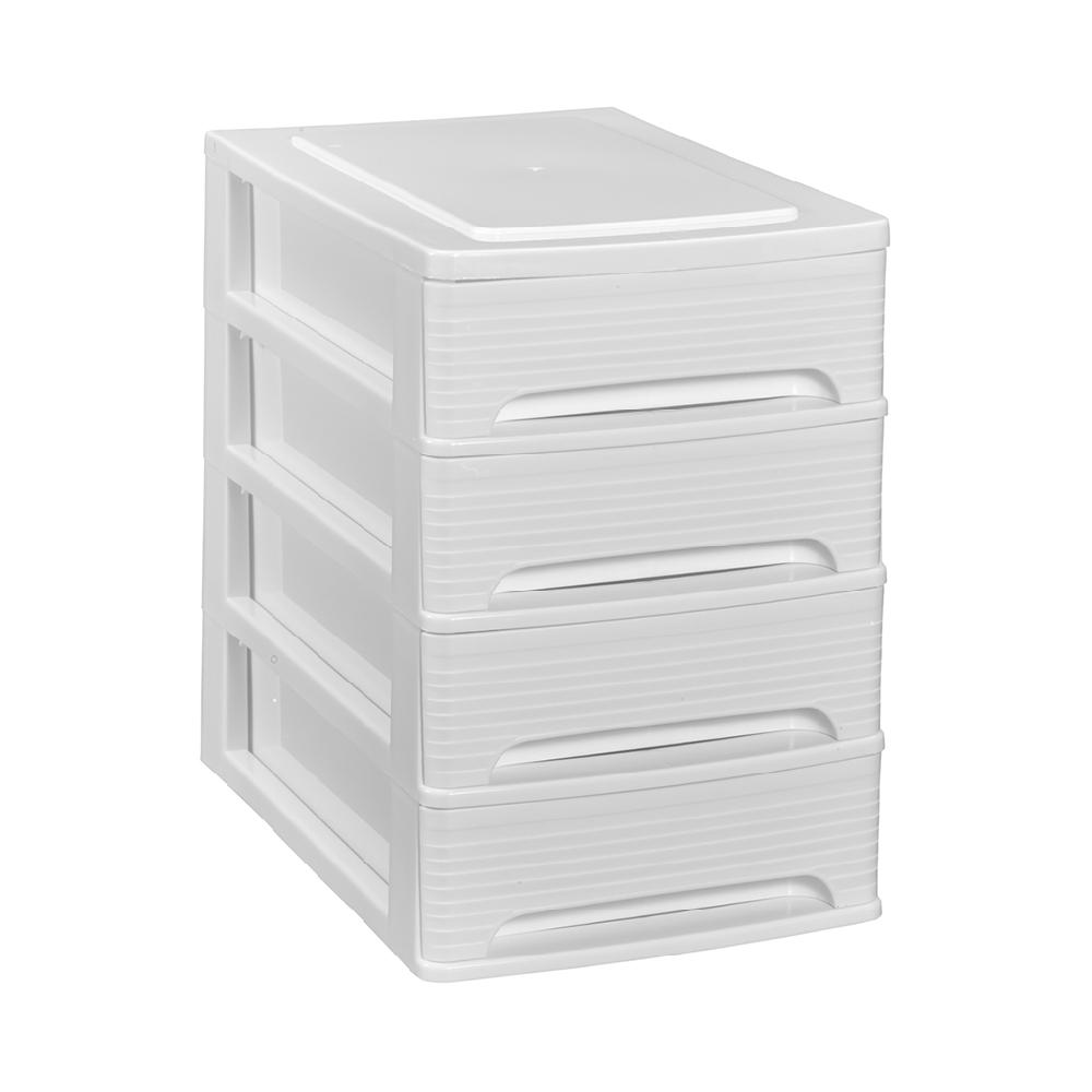 Great plastic L/4 Cajones Pequeños Blanco Dec. Líneas