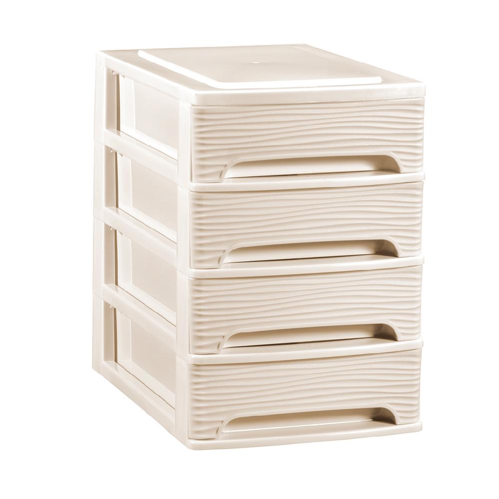 Great plastic L/4 Cajones Pequeños Blanco Roto Dec. Ondas