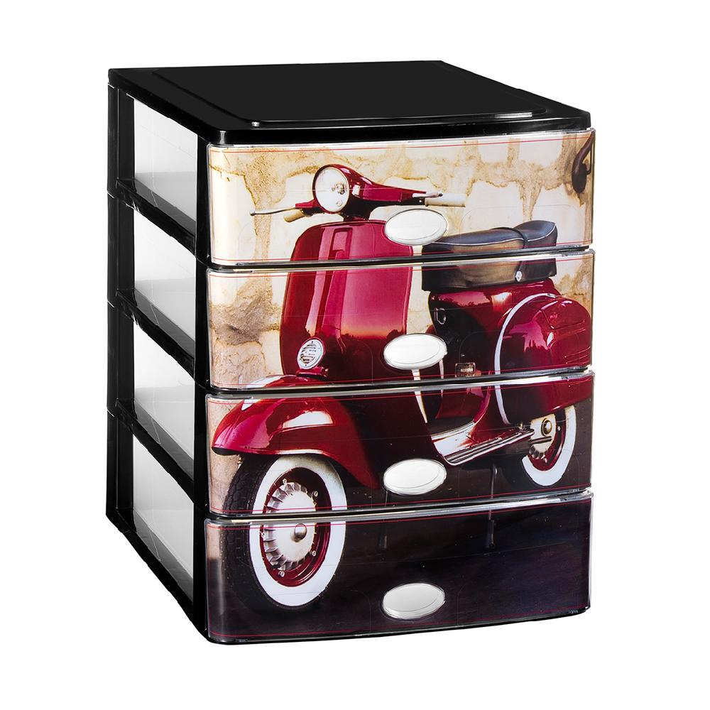 Great plastic L/4 Cajones Stylo Negro Y Frontal Cristal Dec. Moto