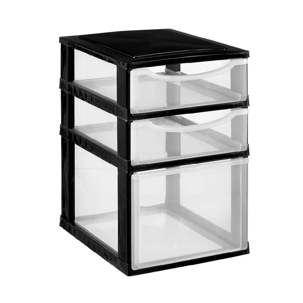 Great plastic Modular 1 Cajón Mediano + 2 Cajones Pequeños Negro