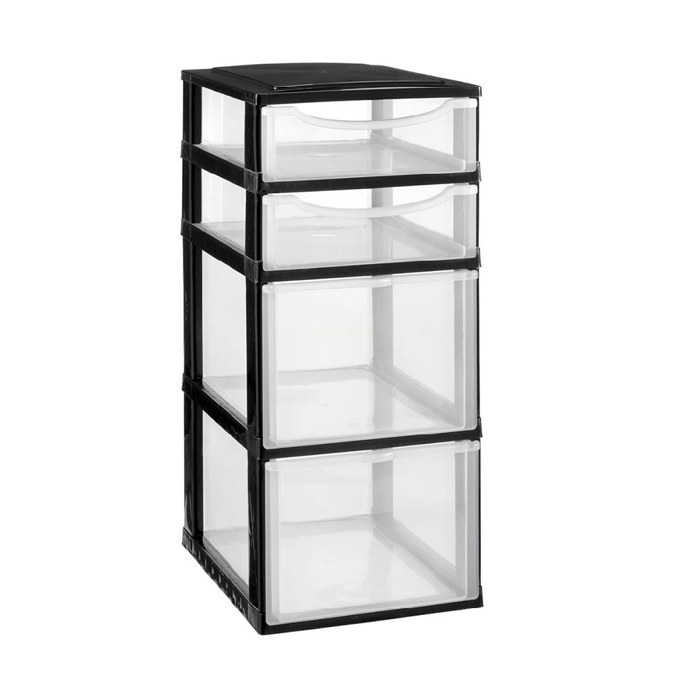 Great plastic Modular 2 Cajones Medianos + 2 Cajones Pequeños Negro