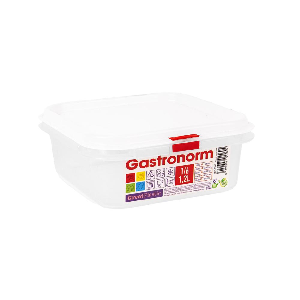 Great plastic Táper Cuadrado 1/6 Gastronorm Micro 176X162X65 1.2L. Natural