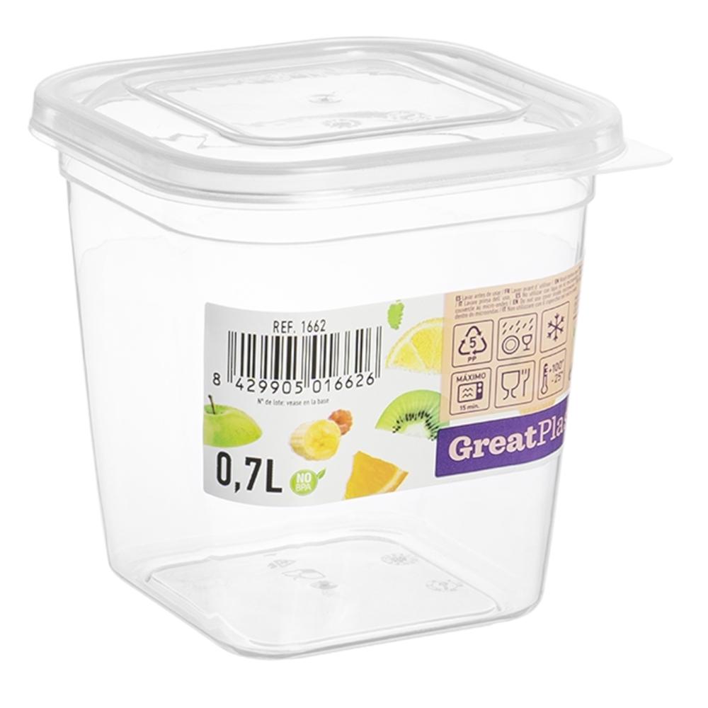 Great plastic Táper Cuadrado Aral Micro Natural 0.7L