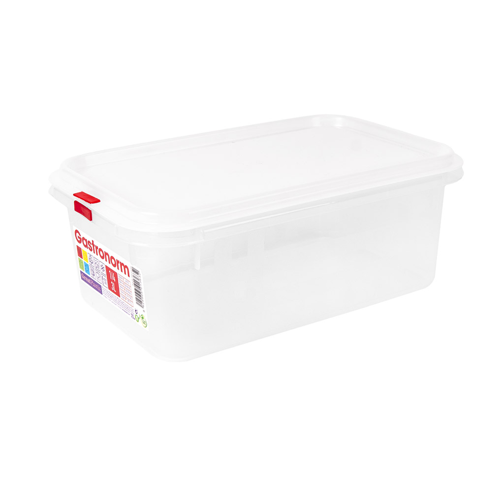 Great plastic Táper Rectangular 1/4 Gastronorm Micro 265X162X100 3L. Natural