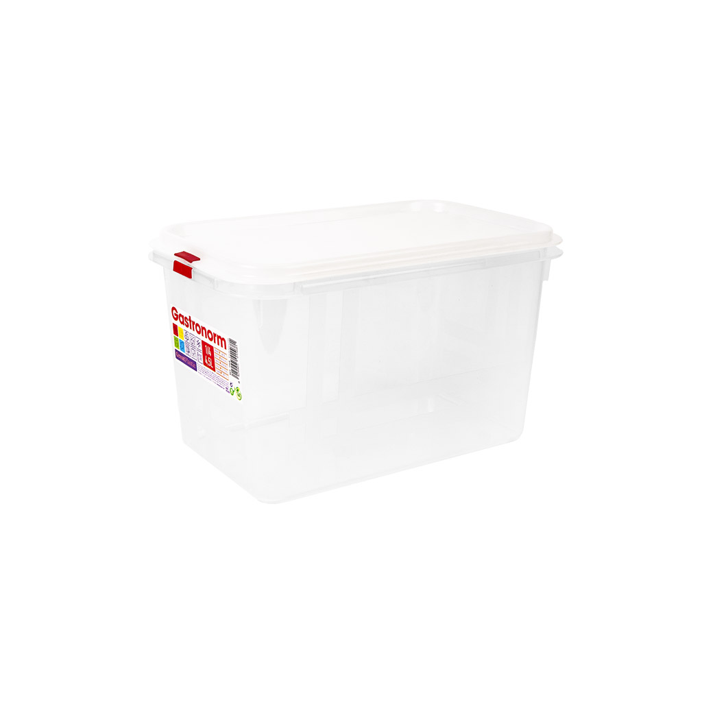 Great plastic Taper Rectangular 1/4 Gastronorm Micro 265X162X150 4.5L. Natural