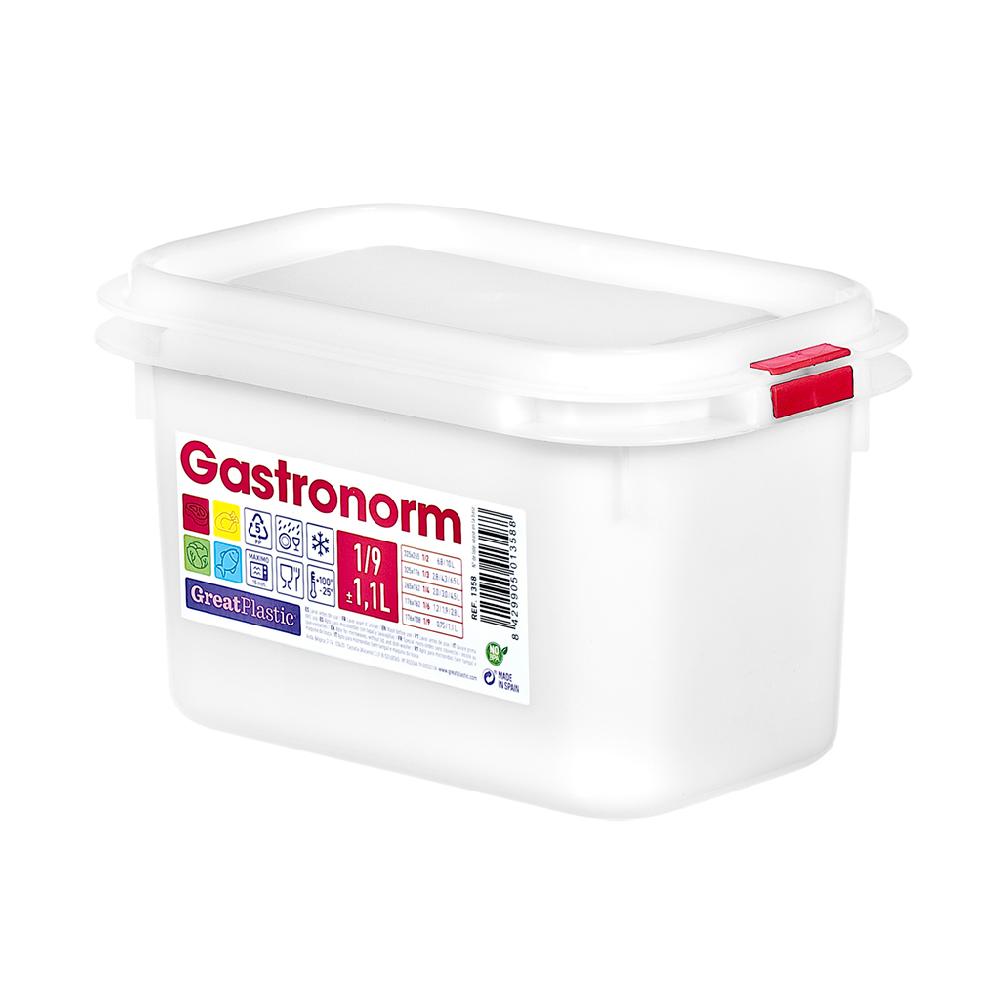 Great plastic Táper Rectangular 1/9 Gastronorm 1.1L