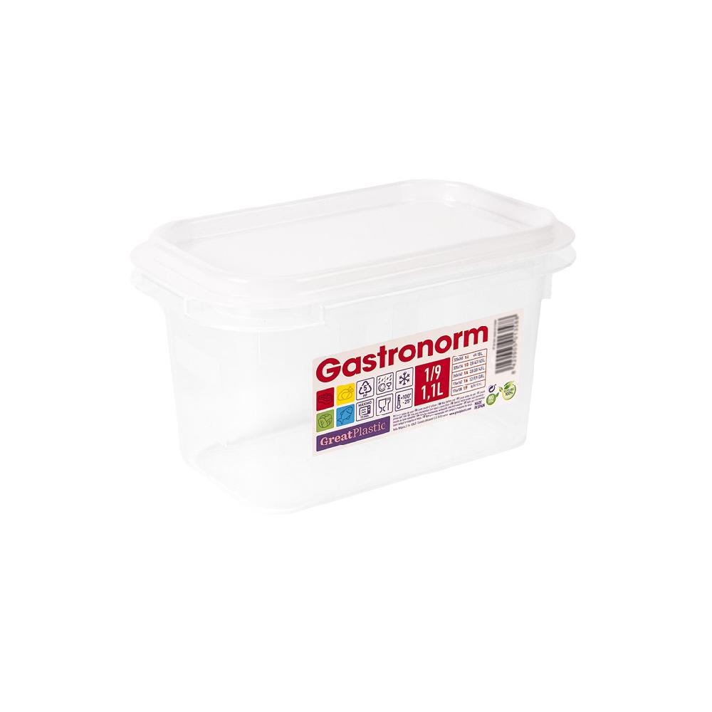 Great plastic Taper Rectangular 1/9 Gastronorm Micro 176X108X100 1.1L. Natural