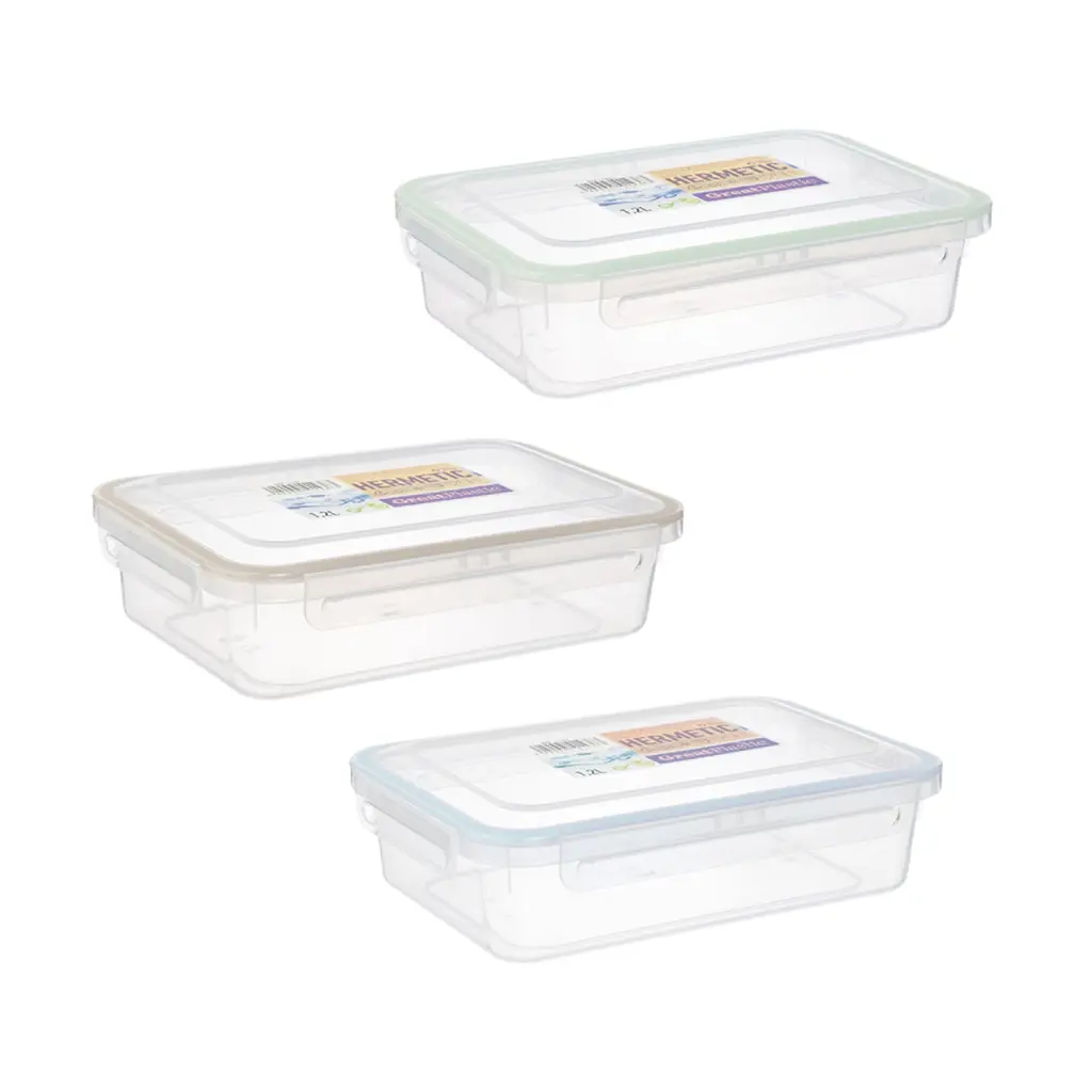 Great plastic Táper Rectangular Alba con Junta Bi-Materia Micro Natural 1.2L