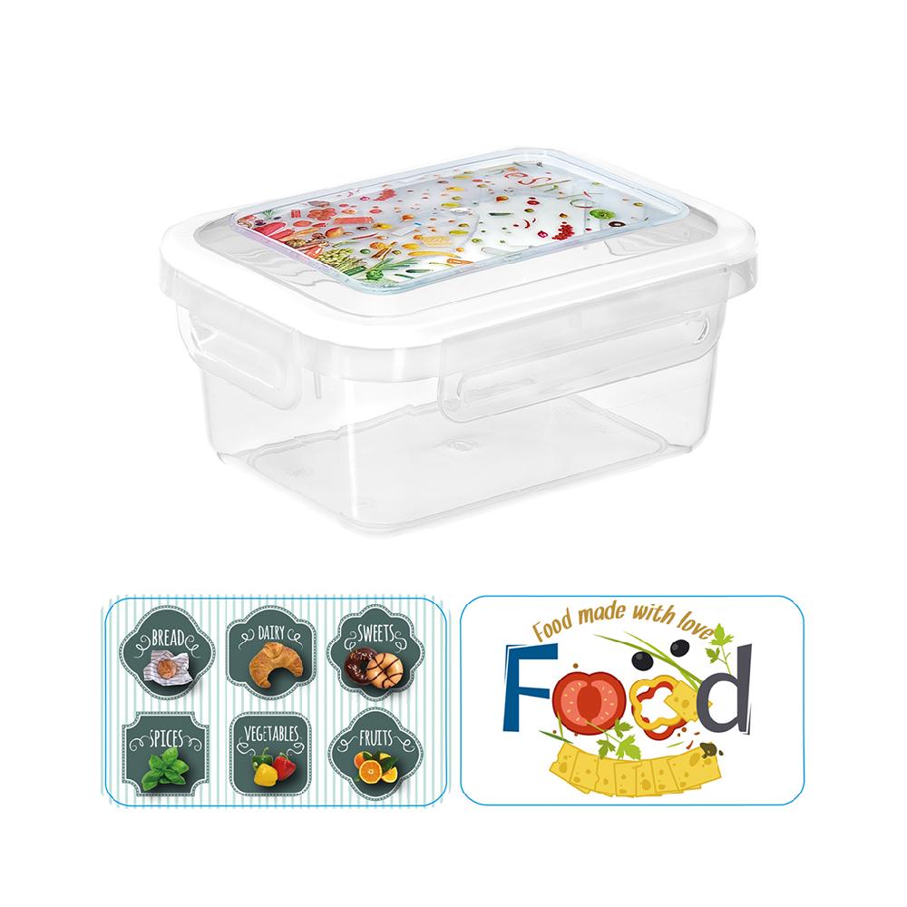 Great plastic Táper Rectangular Alba con Junta Bi-Materia Micro IML 0.8L