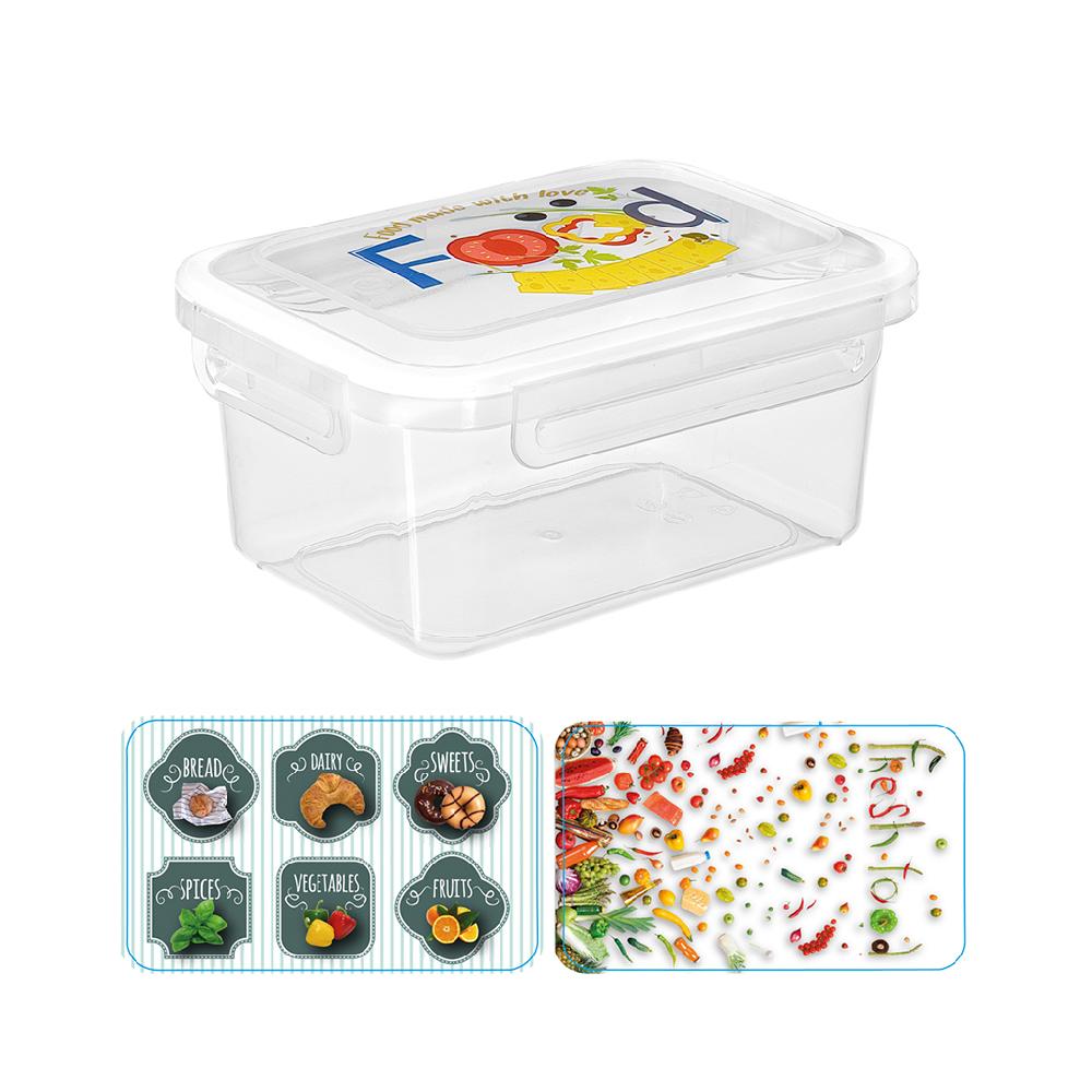 Great plastic Táper Rectangular Alba con Junta Bi-Materia Micro IML 1L