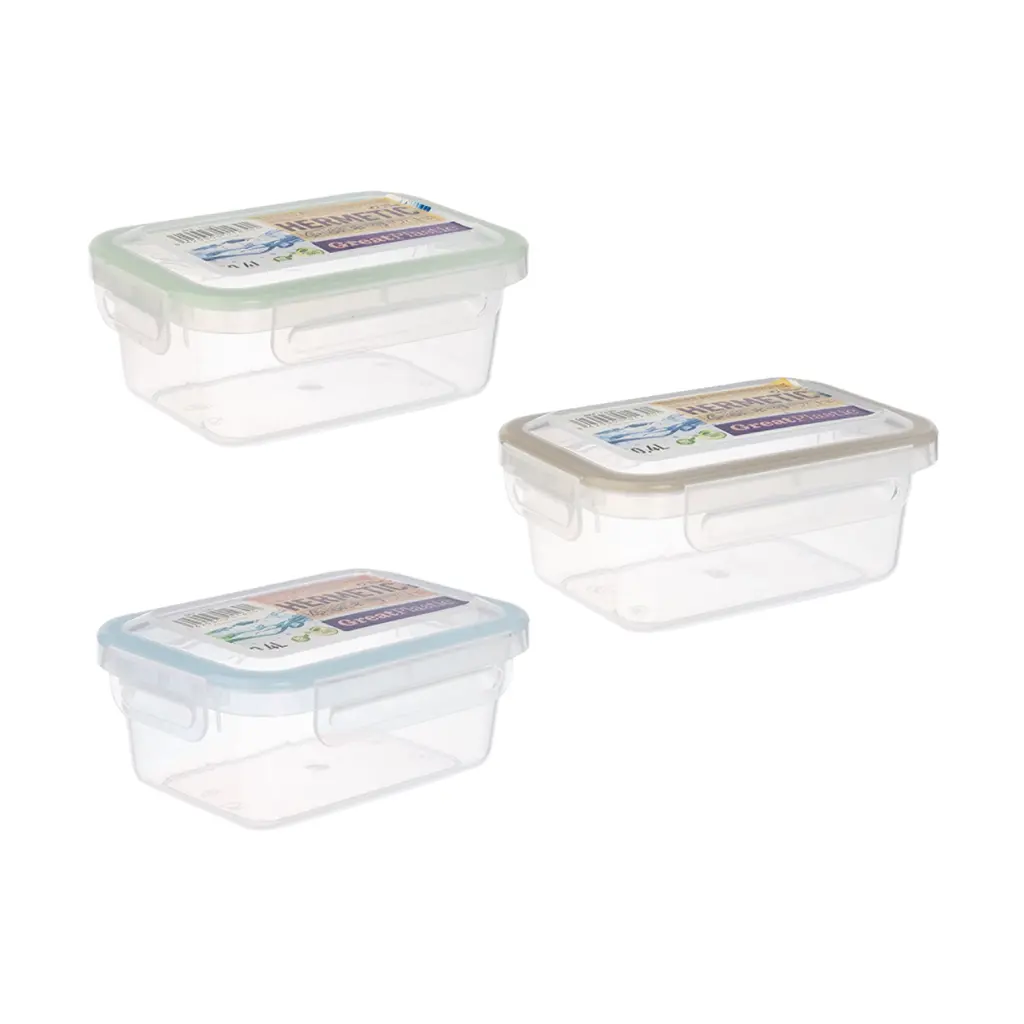 Great plastic Táper Rectangular Alba con Junta Bi-Materia Micro Natural 0.40L